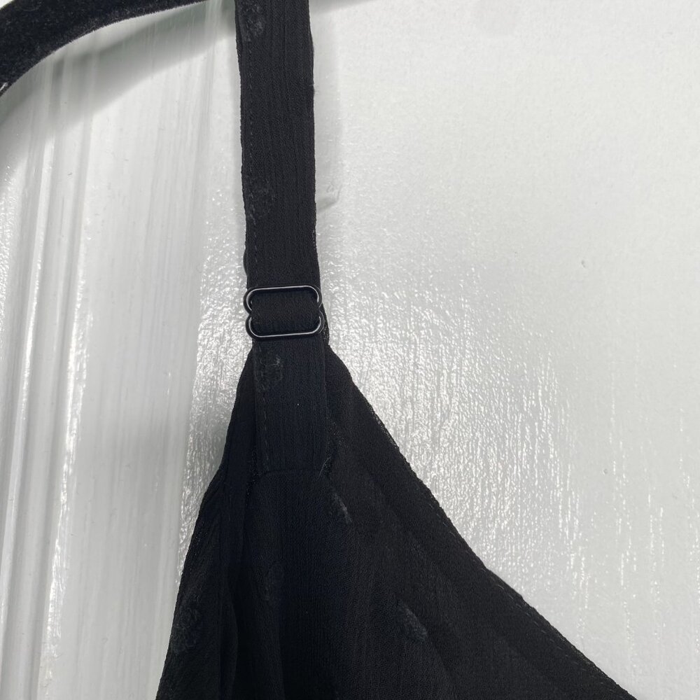 Torrid Black Flocked Semi-Sheer Lined Camisole with Adjustable Straps, Sz 2 #273 - Picture 7 of 13